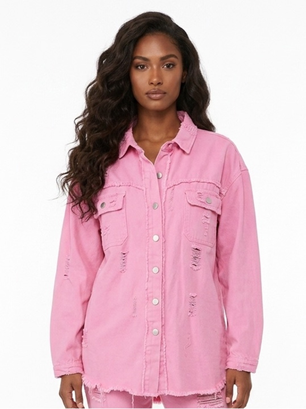 CHIC CHICK UPCYCLE | JONAS BROTHERS Upcycled Pink Denim Jacket Women’s Size 3X - Picture 6 of 6